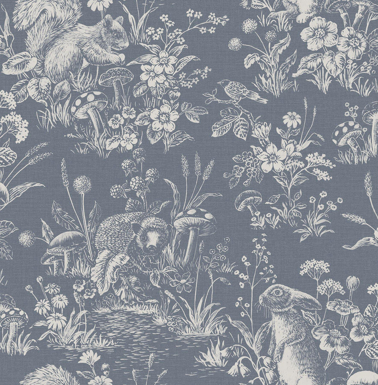 York Eames Blue Forest Friends Wallpaper