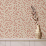 York Marin Blush Leaf Trail Wallpaper
