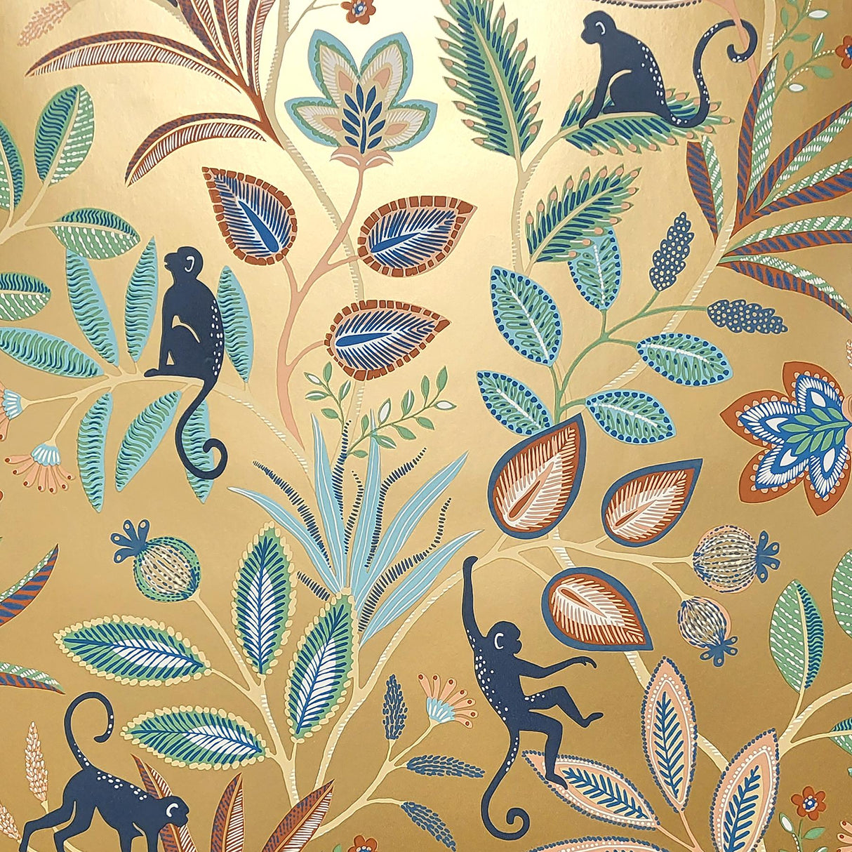 York Kenzo Gold Monkey Walk Wallpaper