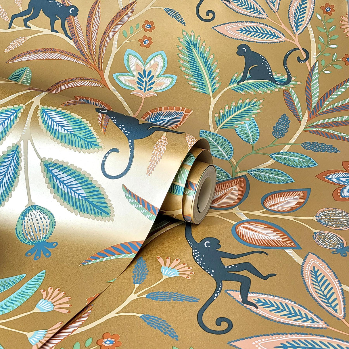 York Kenzo Gold Monkey Walk Wallpaper
