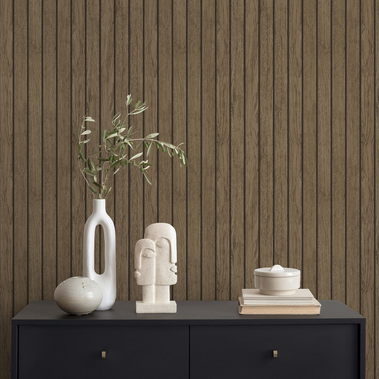 York Manolo Brown Wooden Slat Wallpaper