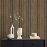 York Manolo Brown Wooden Slat Wallpaper