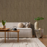 York Manolo Brown Wooden Slat Wallpaper