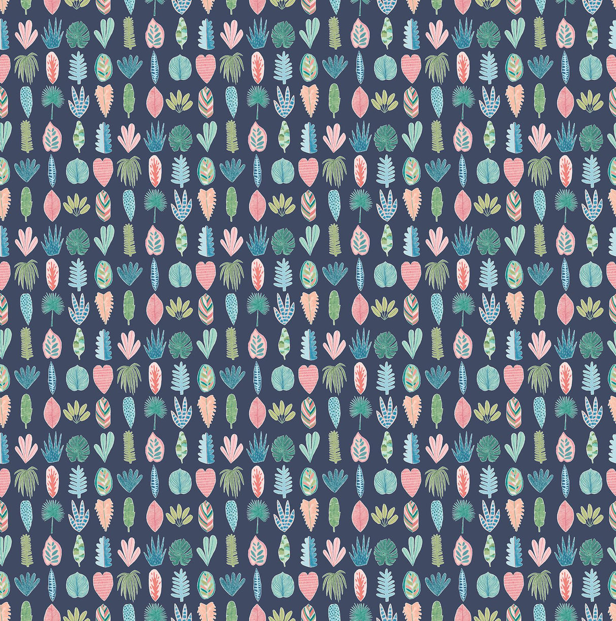 York Leaf Boogie Denim Tropical Mix Wallpaper