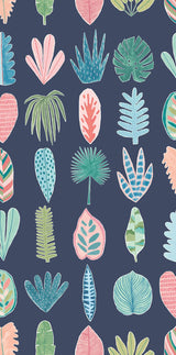 York Leaf Boogie Denim Tropical Mix Wallpaper