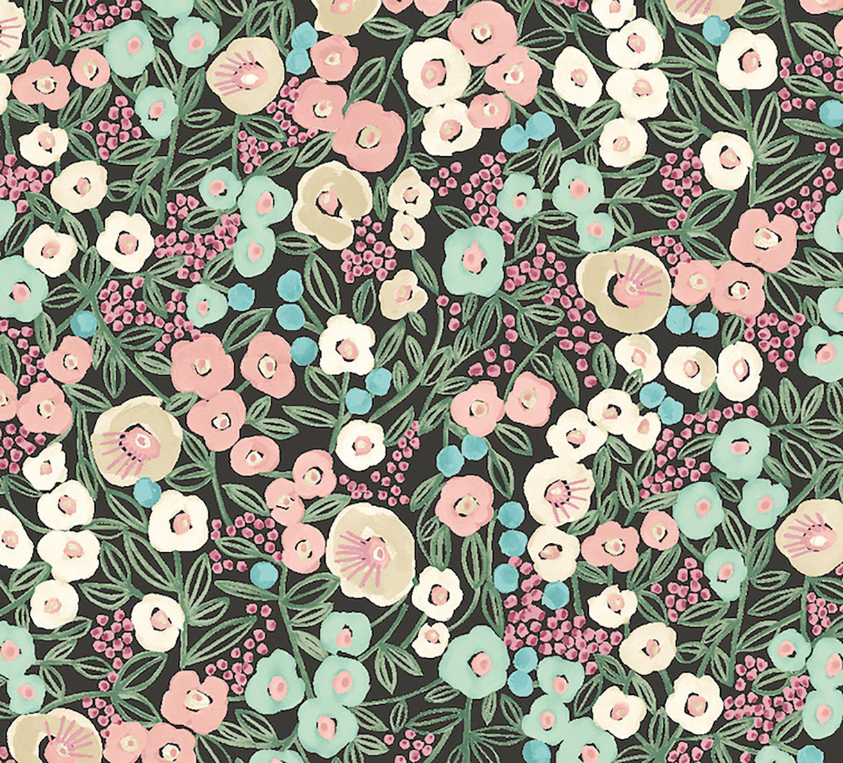 York Flora Ditsy Pink Garden Wallpaper