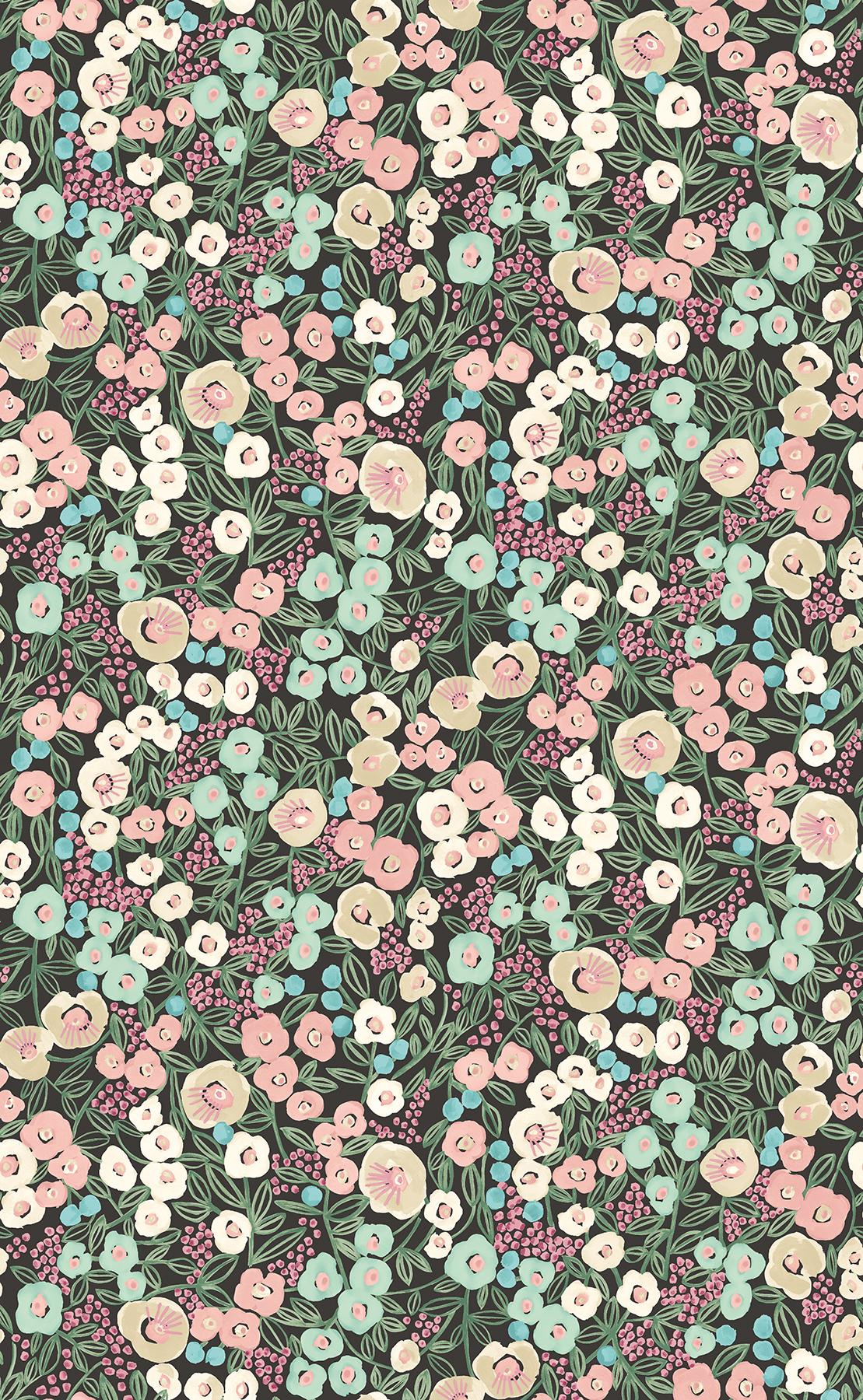 York Flora Ditsy Pink Garden Wallpaper
