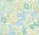 York Flora Teal Garden Wallpaper