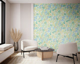 York Flora Teal Garden Wallpaper