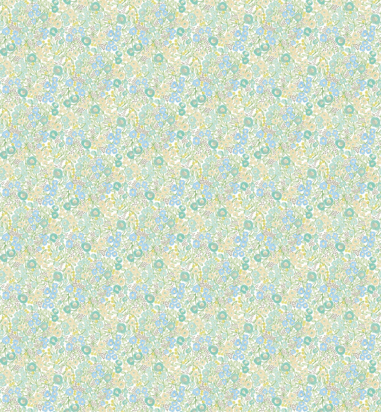 York Flora Teal Garden Wallpaper