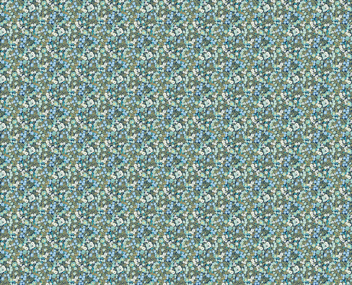 York Flora Ditsy Blue Garden Wallpaper