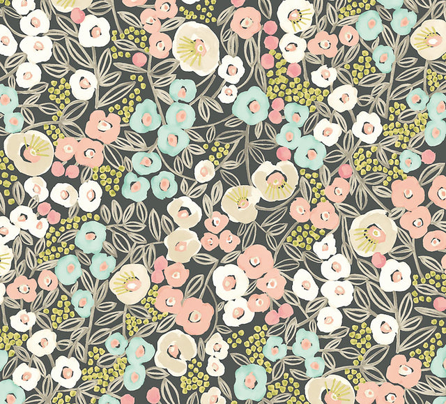 York Flora Peach Garden Wallpaper