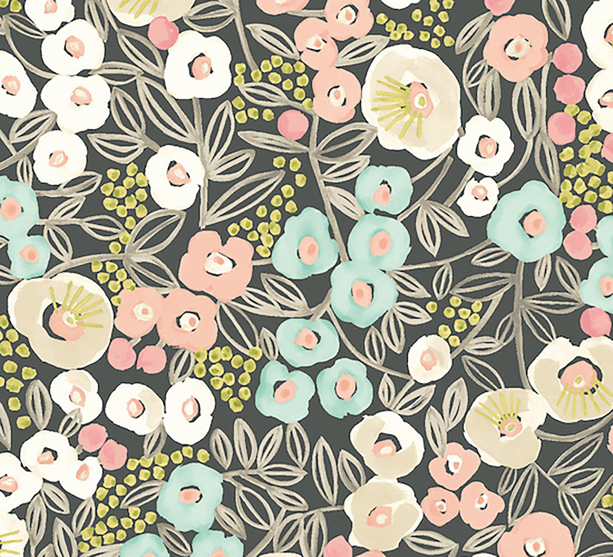 York Flora Peach Garden Wallpaper