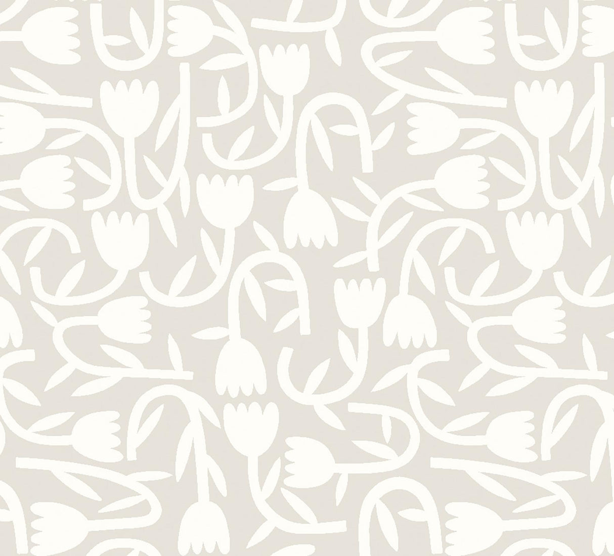 York Aino Taupe Tiny Tulip Wallpaper