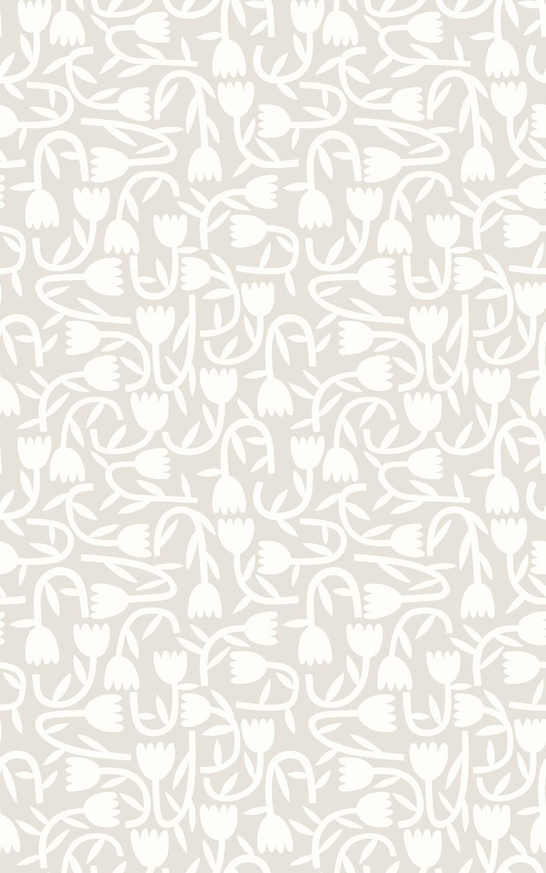York Aino Taupe Tiny Tulip Wallpaper