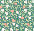 York Aino Green Tiny Tulip Wallpaper