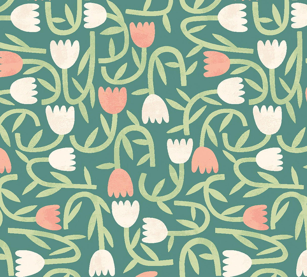 York Aino Green Tiny Tulip Wallpaper