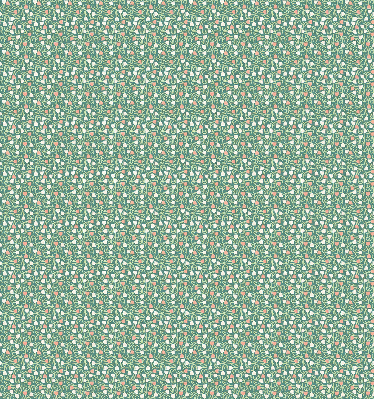 York Aino Green Tiny Tulip Wallpaper