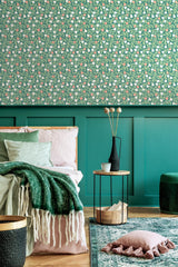 York Aino Green Tiny Tulip Wallpaper