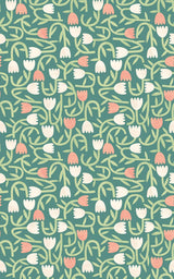 York Aino Green Tiny Tulip Wallpaper