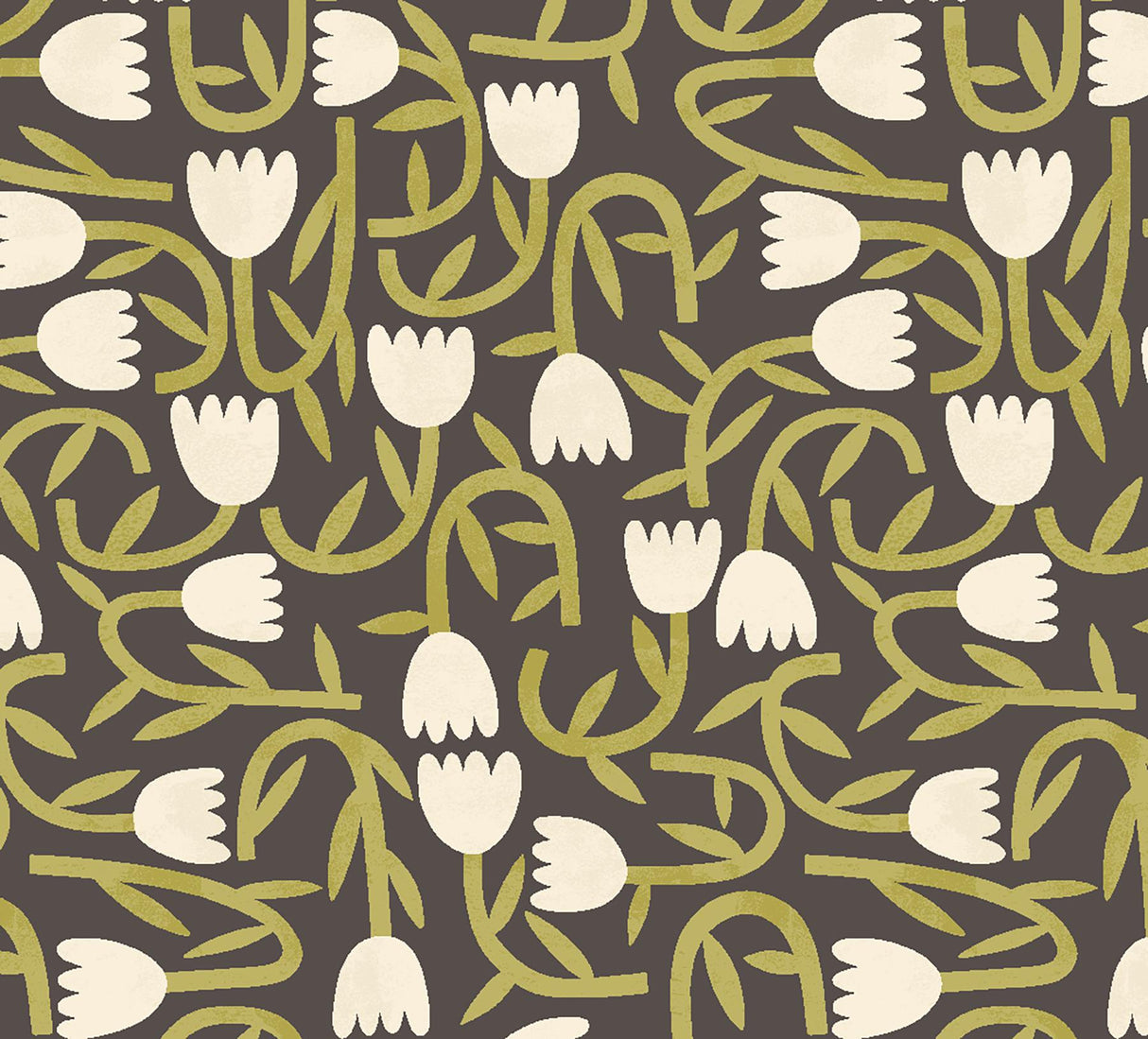 York Aino Black Tiny Tulip Wallpaper