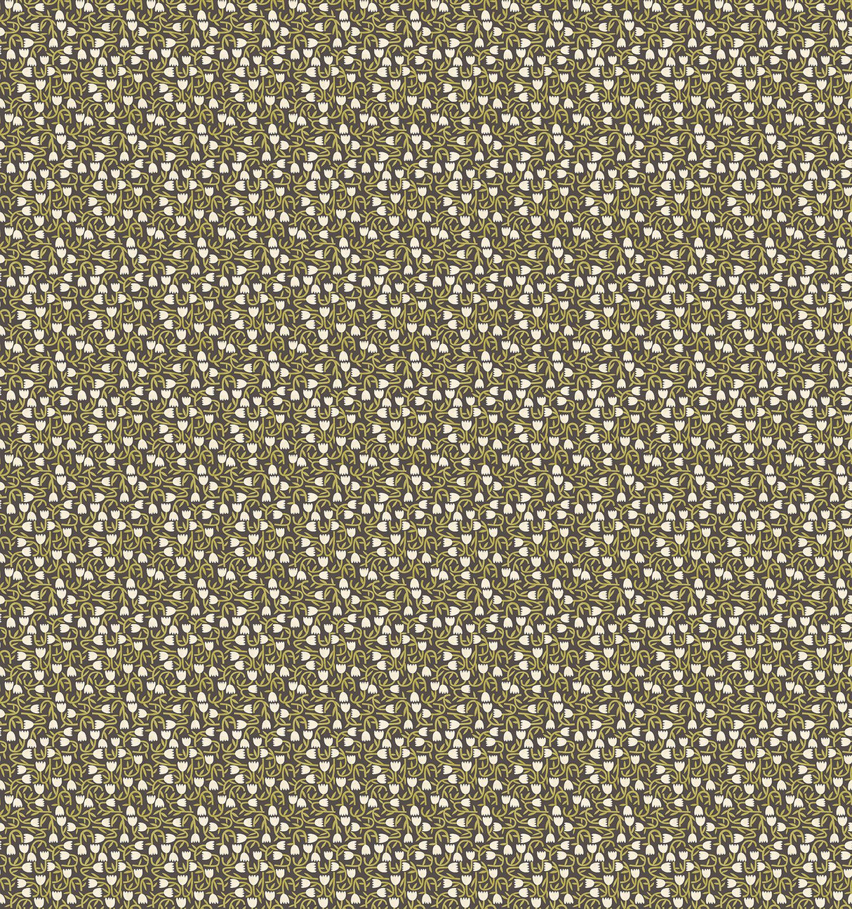 York Aino Black Tiny Tulip Wallpaper