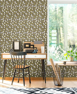 York Aino Black Tiny Tulip Wallpaper