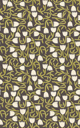 York Aino Black Tiny Tulip Wallpaper