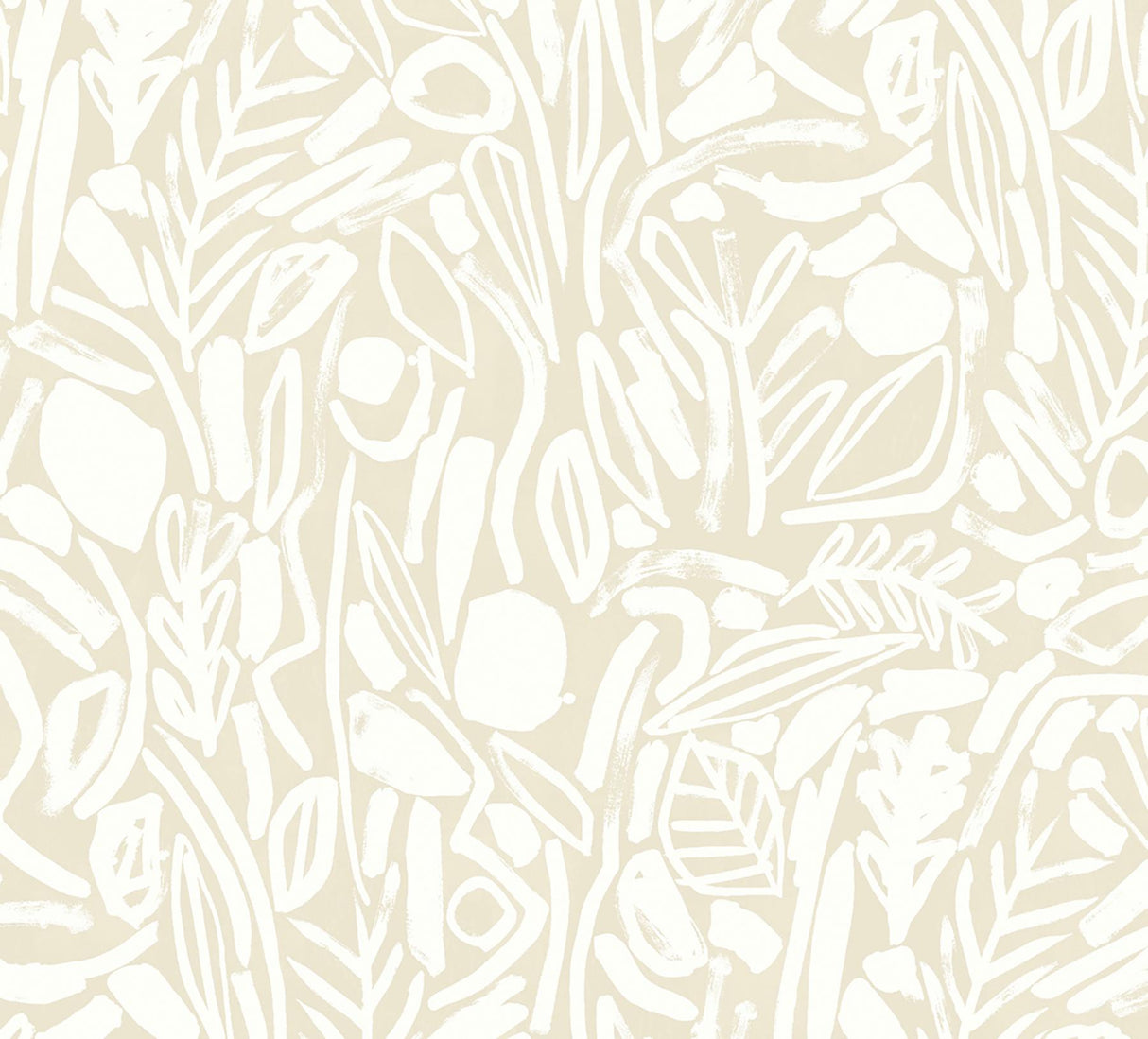 York Verdure Neutral Painted Botanical Wallpaper