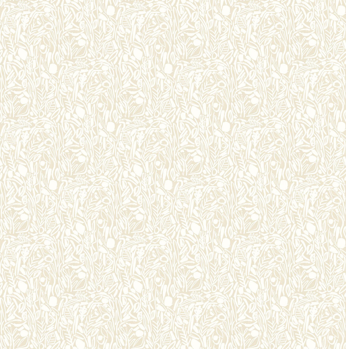 York Verdure Neutral Painted Botanical Wallpaper