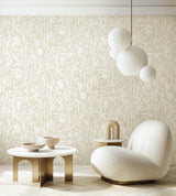 York Verdure Neutral Painted Botanical Wallpaper