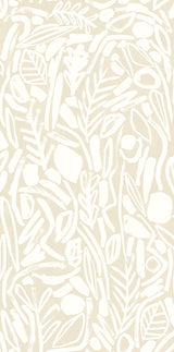 York Verdure Neutral Painted Botanical Wallpaper
