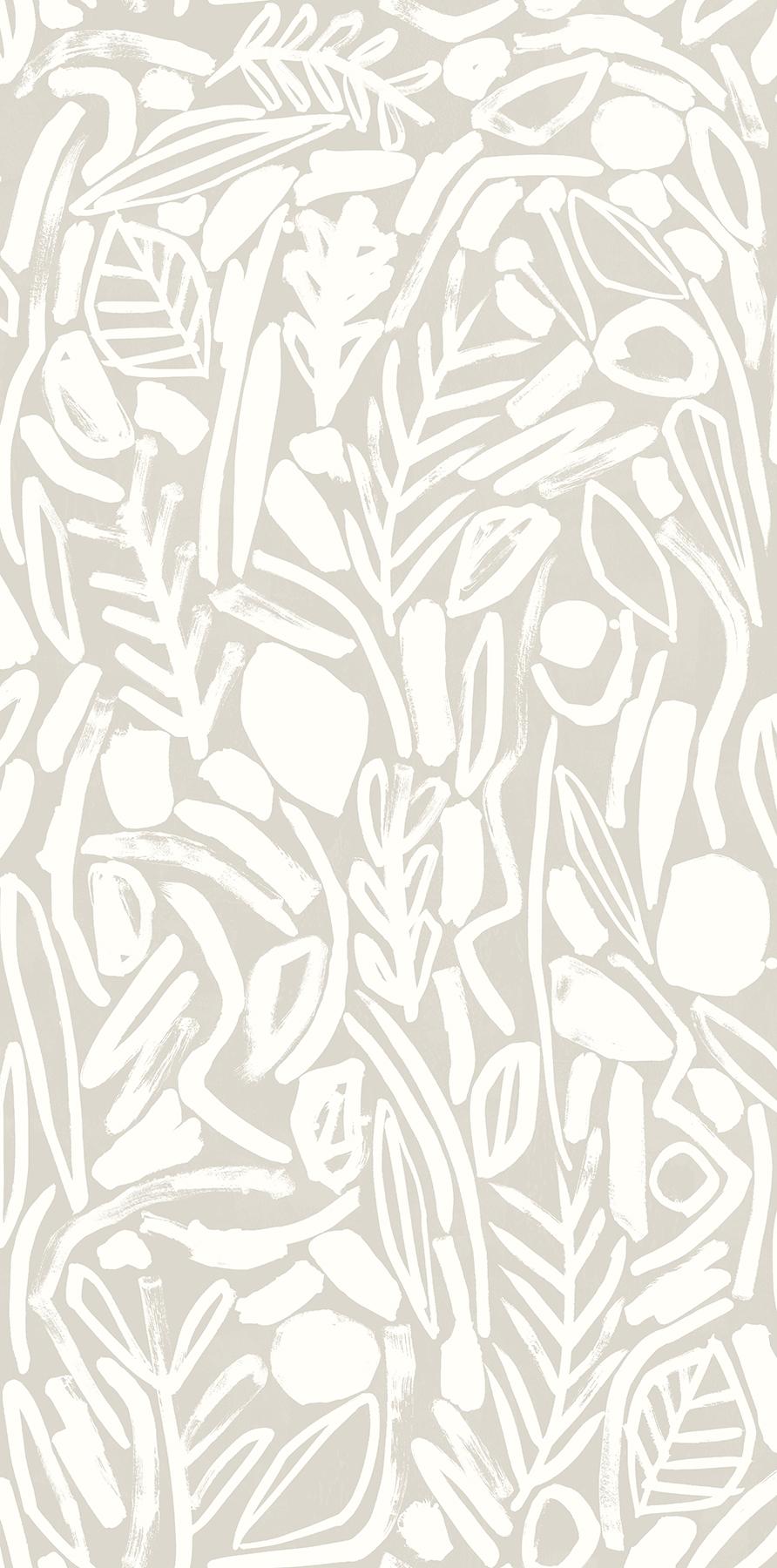 York Verdure Stone Painted Botanical Wallpaper