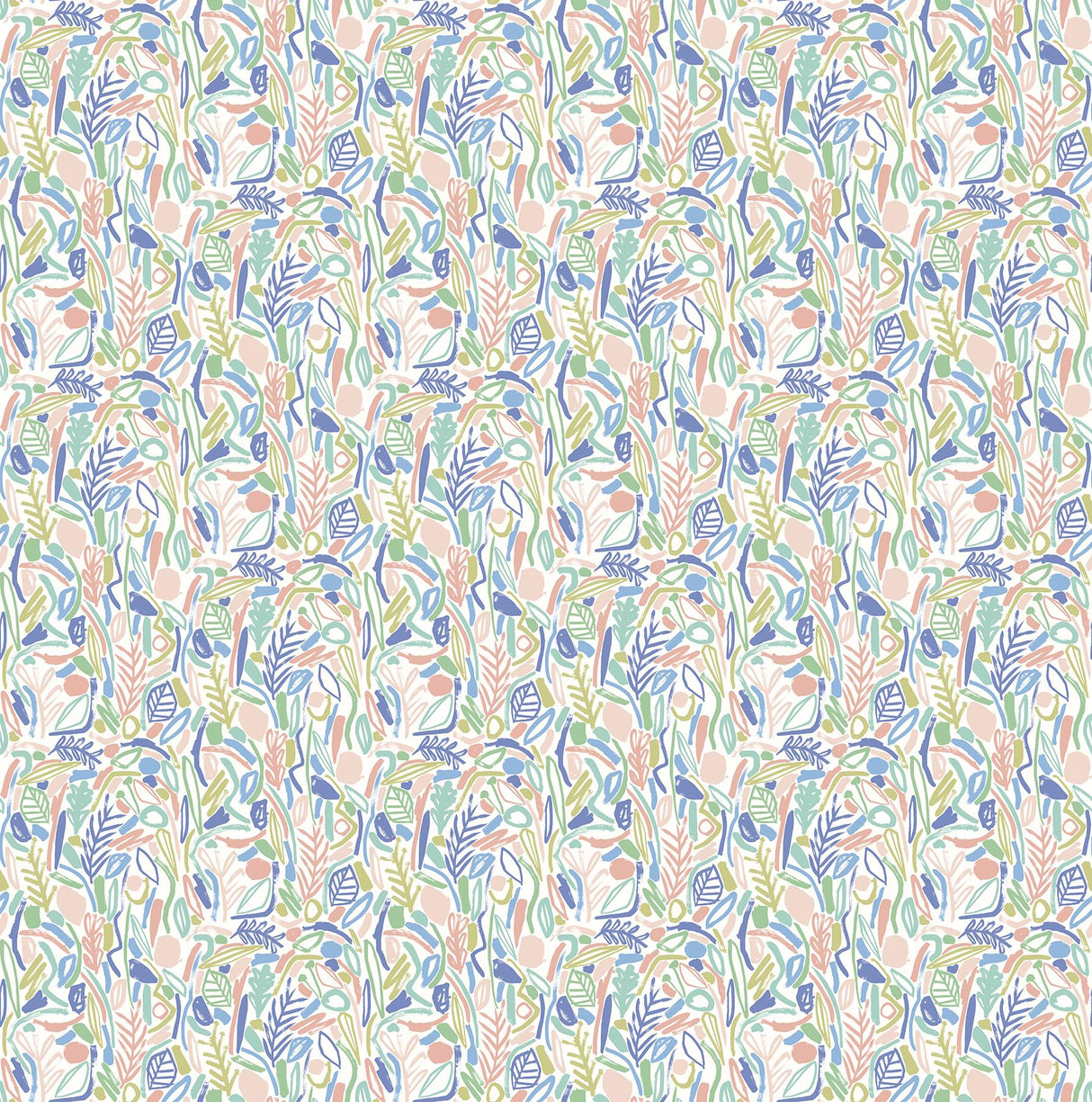 York Verdure Pastel Painted Botanical Wallpaper