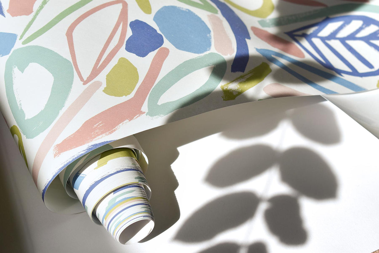 York Verdure Pastel Painted Botanical Wallpaper