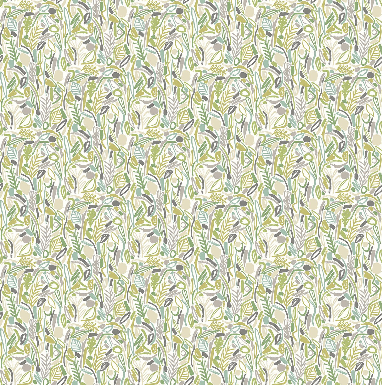 York Verdure Lime Painted Botanical Wallpaper