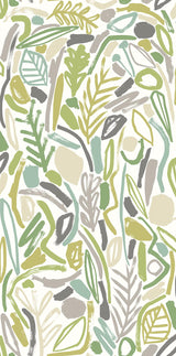 York Verdure Lime Painted Botanical Wallpaper