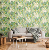 York Glasshouse Green Tropical Damask Wallpaper