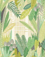 York Glasshouse Green Tropical Damask Wallpaper