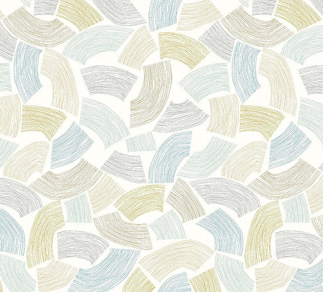York Elements Light Yellow Scribbled Arches Wallpaper