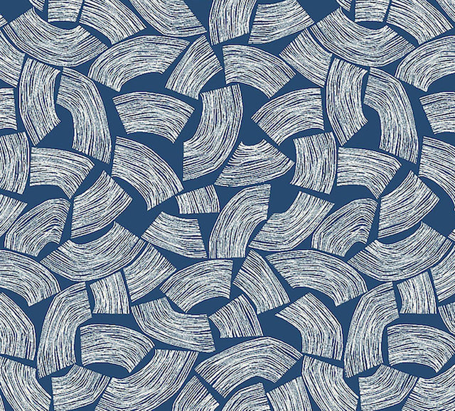 York Elements Indigo Scribbled Arches Wallpaper