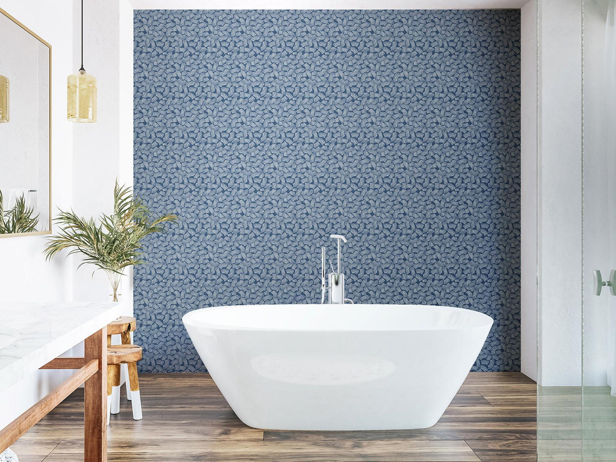 York Elements Indigo Scribbled Arches Wallpaper