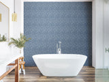York Elements Indigo Scribbled Arches Wallpaper