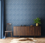 York Elements Indigo Scribbled Arches Wallpaper