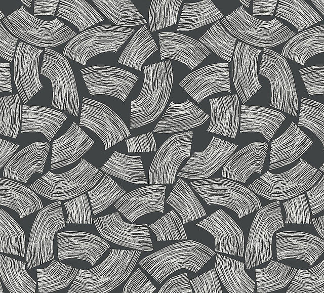 York Elements Black Scribbled Arches Wallpaper