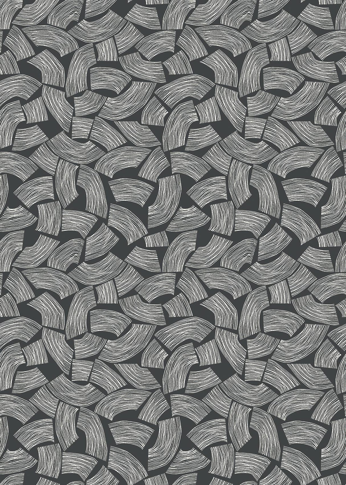 York Elements Black Scribbled Arches Wallpaper