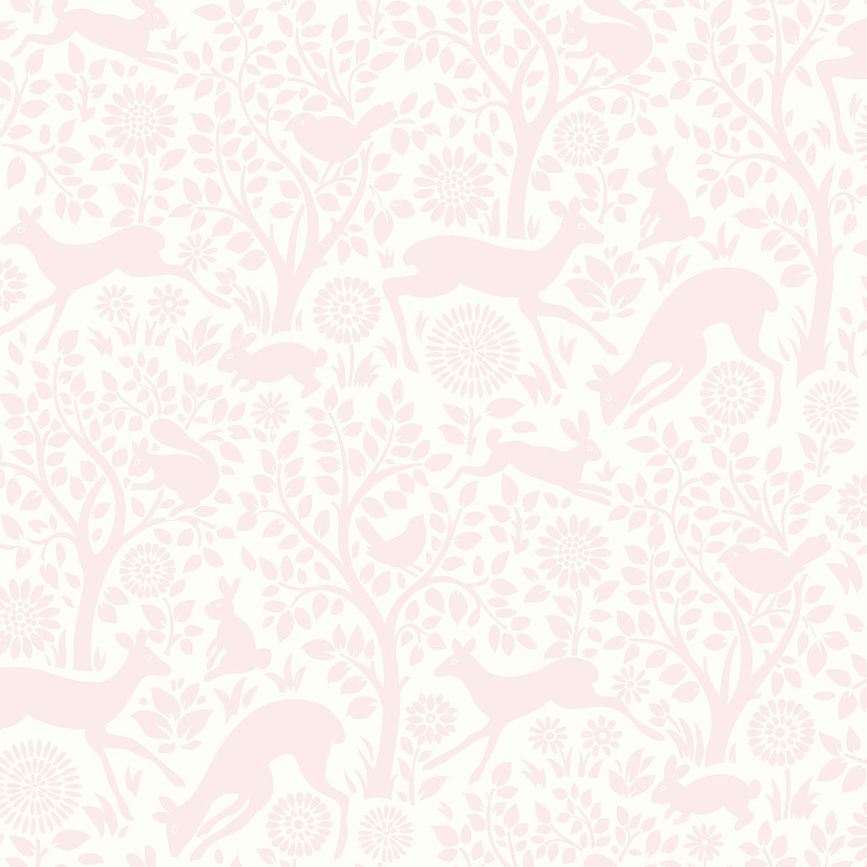 York Anahi Light Pink Forest Fauna Wallpaper