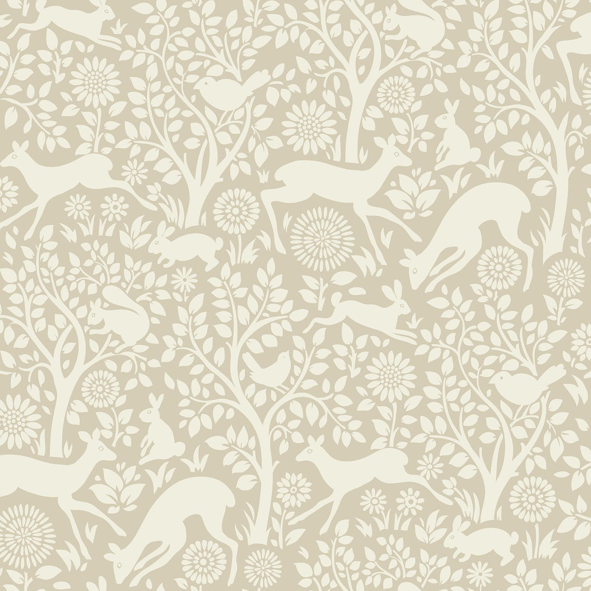 York Anahi Neutral Forest Fauna Wallpaper