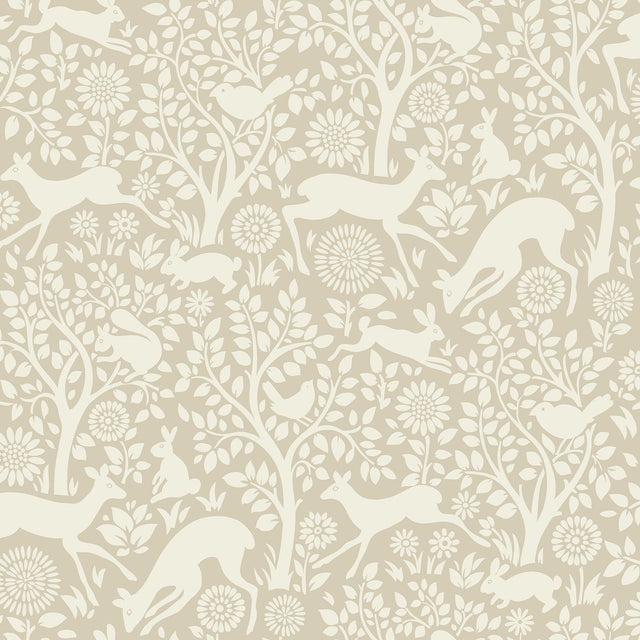 York Anahi Neutral Forest Fauna Wallpaper