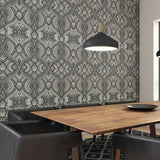 York Ogee Black Peel and Stick Wallpaper